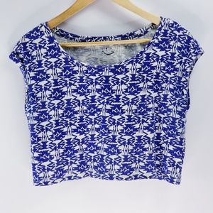Joe Boxer Blue & White Crop Top